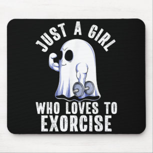 Ghost Funny Gym Workout Bodybuilding Soky Hallowee Mouse Mat