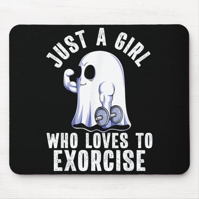Ghost Funny Gym Workout Bodybuilding Soky Hallowee Mouse Mat (Front)