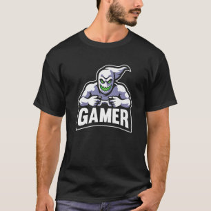 Ghost Gamer Lazy Halloween Costume Cool Video-Game T-Shirt