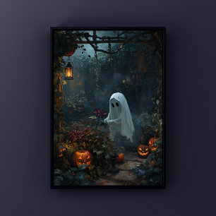 Ghost Gardener Dark Garden Cosy Halloween Poster
