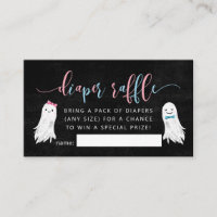 Ghost Gender Reveal Diaper Raffle Ticket