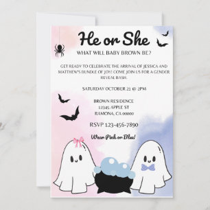Ghost Gender Reveal Digtial Invitation