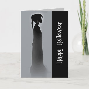 Ghost girl, Halloween Holiday Card