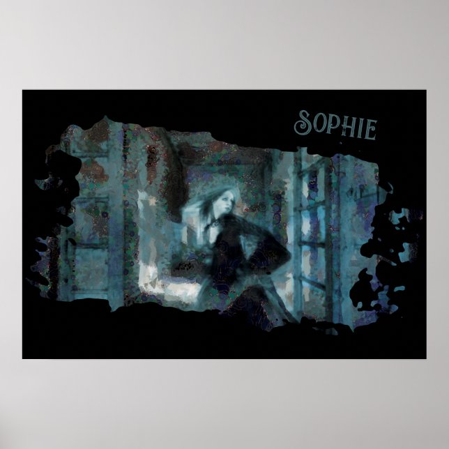 Ghost Girl in Blue – Haunting Surreal Art Poster (Front)