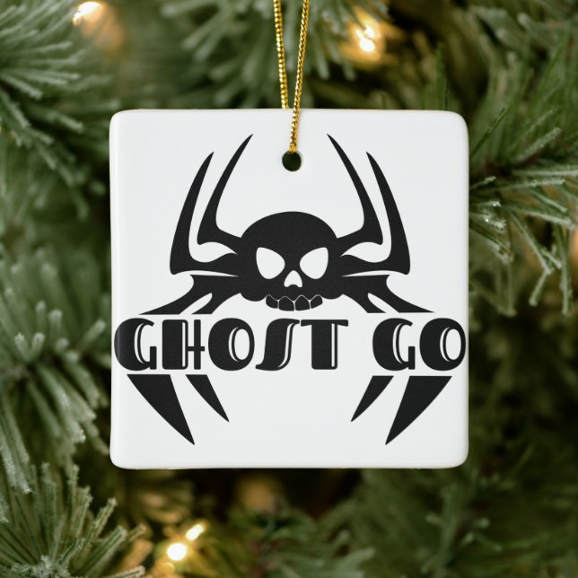 Ghost Go Spooky Season Ceramic Ornament (Tree)