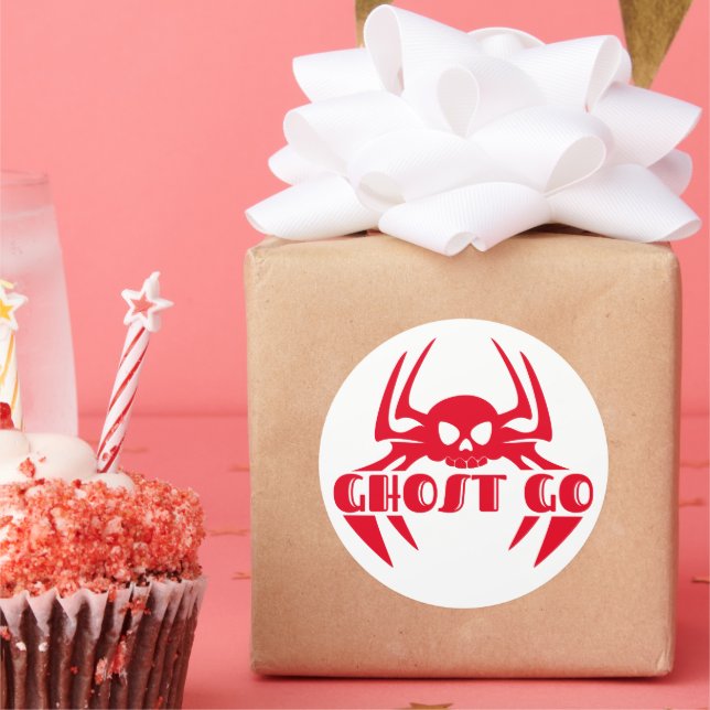 Ghost Go Spooky Season Classic Round Sticker (Party)