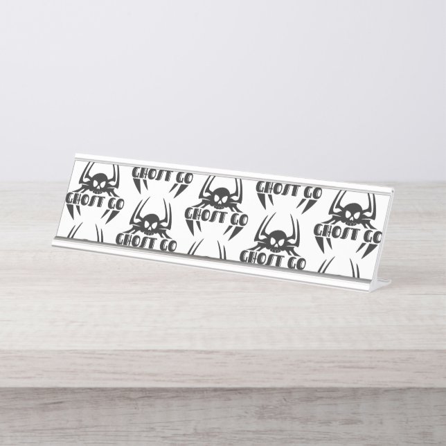 Ghost Go Spooky Season Desk Name Plate (Front)