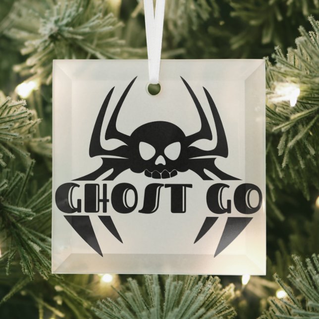 Ghost Go Spooky Season Glass Tree Decoration (Insitu)