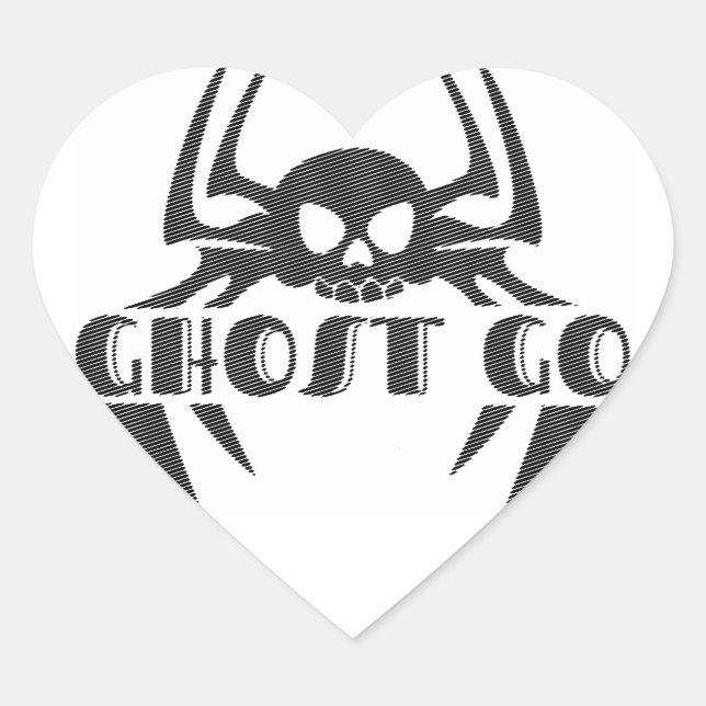 Ghost Go Spooky Season Heart Sticker (Front)