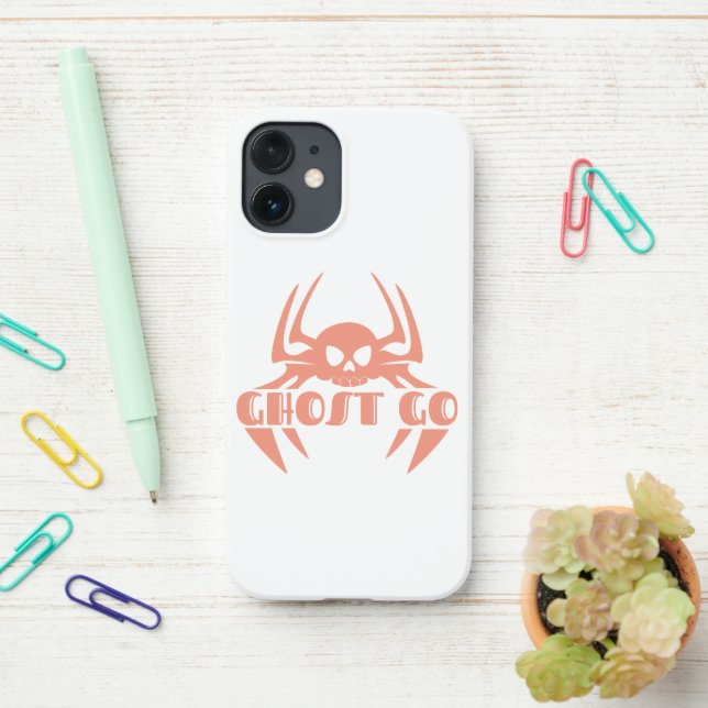 Ghost Go Spooky Season iPhone Case (On Desk)