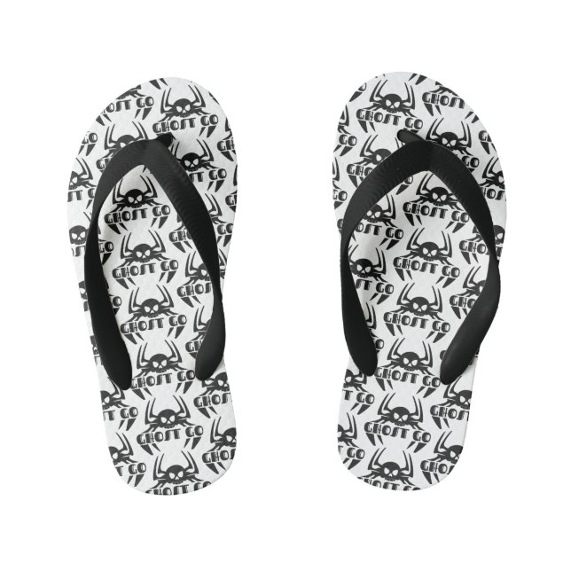 Ghost Go Spooky Season Kid's Flip Flops (Footbed)