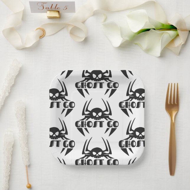 Ghost Go Spooky Season Paper Plate (Wedding)