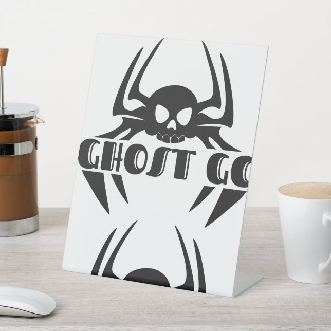 Ghost Go Spooky Season Pedestal Sign (In SItu)