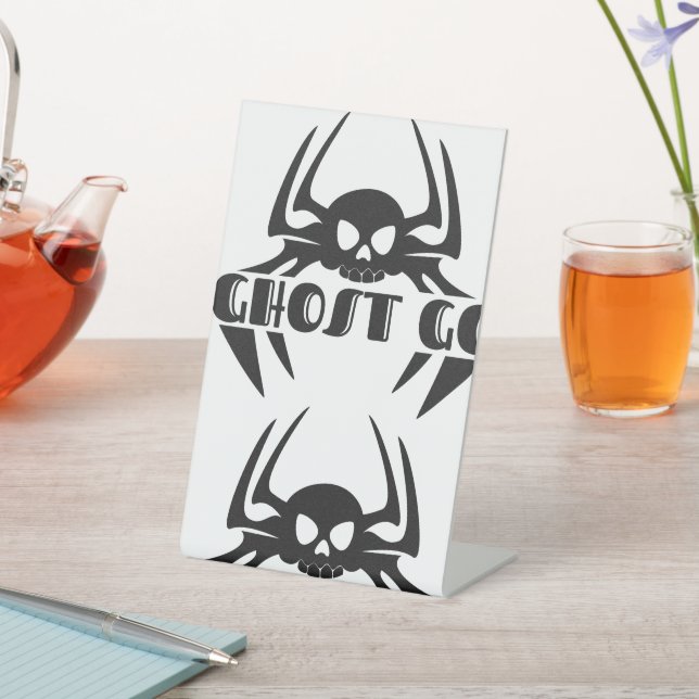 Ghost Go Spooky Season Pedestal Sign (In SItu)