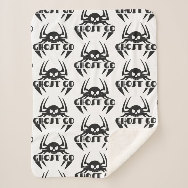 Ghost Go Spooky Season Sherpa Blanket (Front)