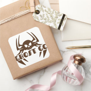 Ghost Go Spooky Season Square Sticker