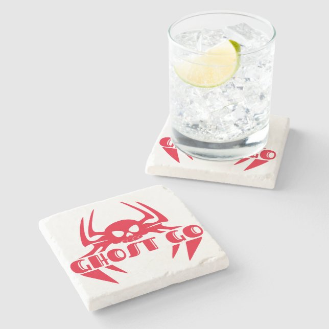 Ghost Go Spooky Season Stone Coaster (Side)