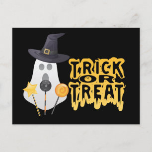 Ghost Goes Trick of Treat Postcard