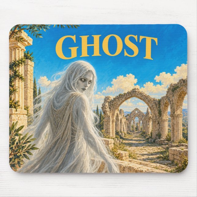 Ghost, Gothic Fantasy Monster Mouse Mat (Front)