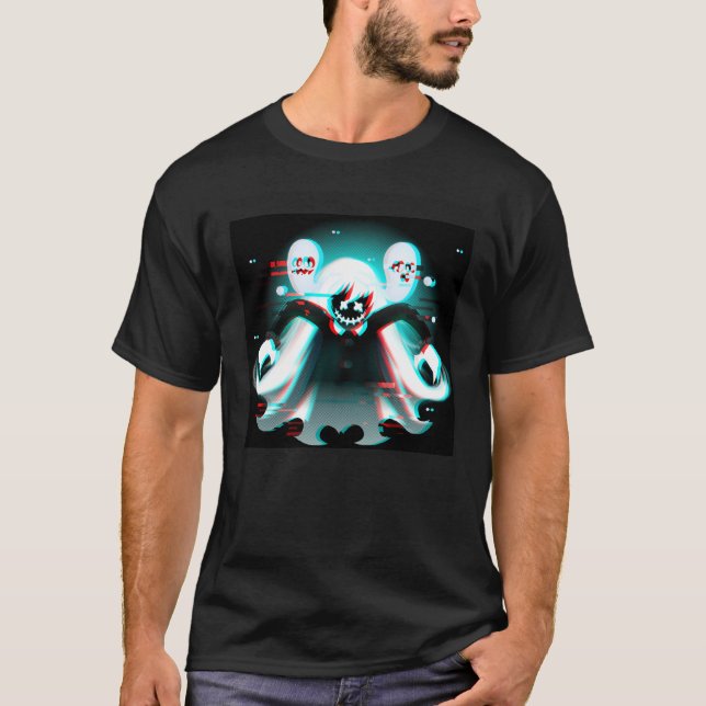 Ghost Gothic Woman Halloween Occult Vaporwave Glit T-Shirt (Front)