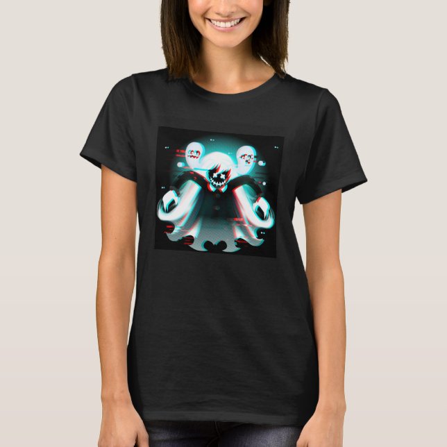 Ghost Gothic Woman Halloween Occult Vaporwave Glit T-Shirt (Front)