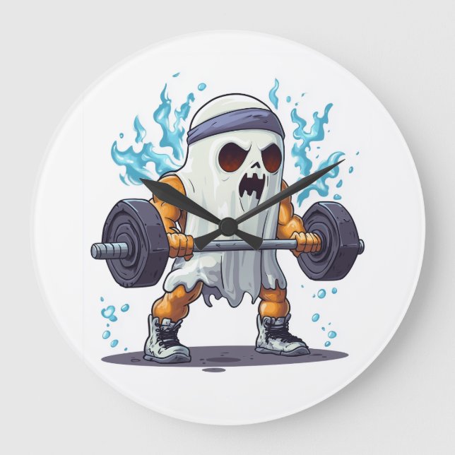 Ghost Gym Squad Large Clock (Front)