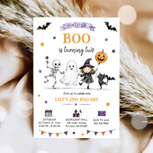 Ghost Halloween 2nd Birthday Spooktacular Party Invitation