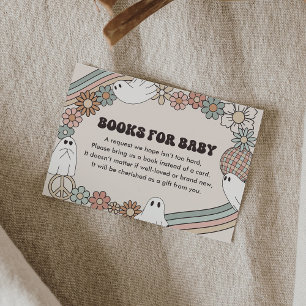 Ghost Halloween Baby Shower Books for Baby Enclosure Card