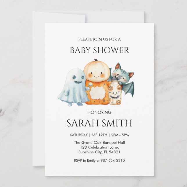 Ghost Halloween Baby Shower Invite Baby Shower (Front)