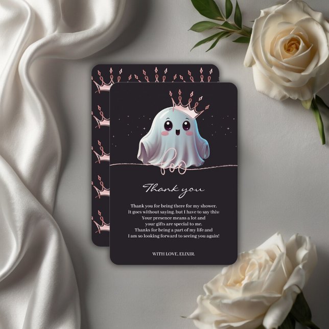 Ghost Halloween Baby Shower Little Boo Thank You Card (Creator Uploaded)
