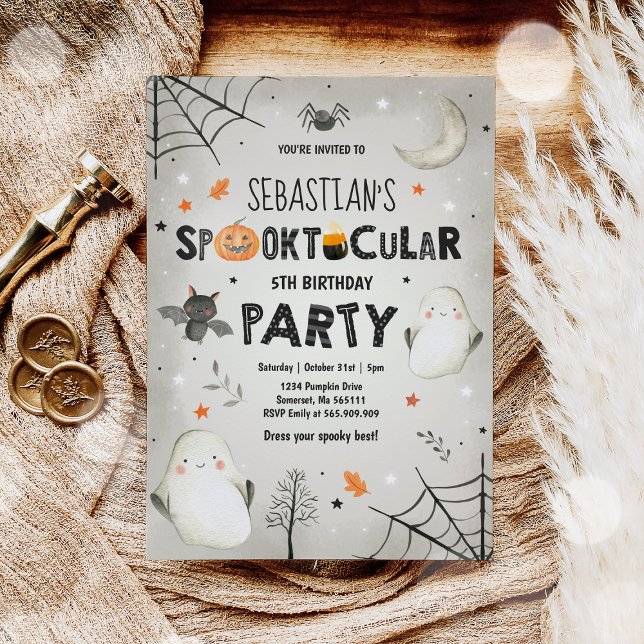 Ghost Halloween Birthday Invite Spooktacular Party (Creator Uploaded)