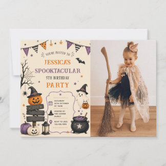 Ghost Halloween Birthday Spooktacular Photo Invitation