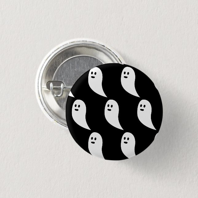 Ghost Halloween black white cute pattern 3 Cm Round Badge (Front & Back)