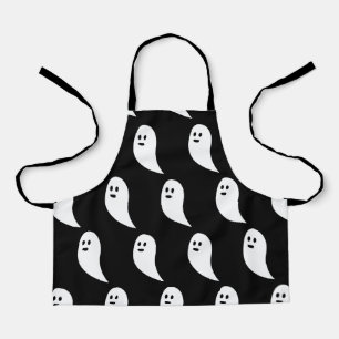 Ghost Halloween black white cute pattern Apron