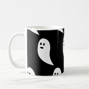 Ghost Halloween black white cute pattern Coffee Mug