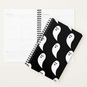 Ghost Halloween black white cute pattern Planner