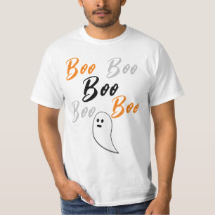 Ghost Halloween black white orange boo T-Shirt