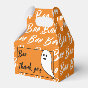 Ghost Halloween black white orange boo Thank you Favour Box