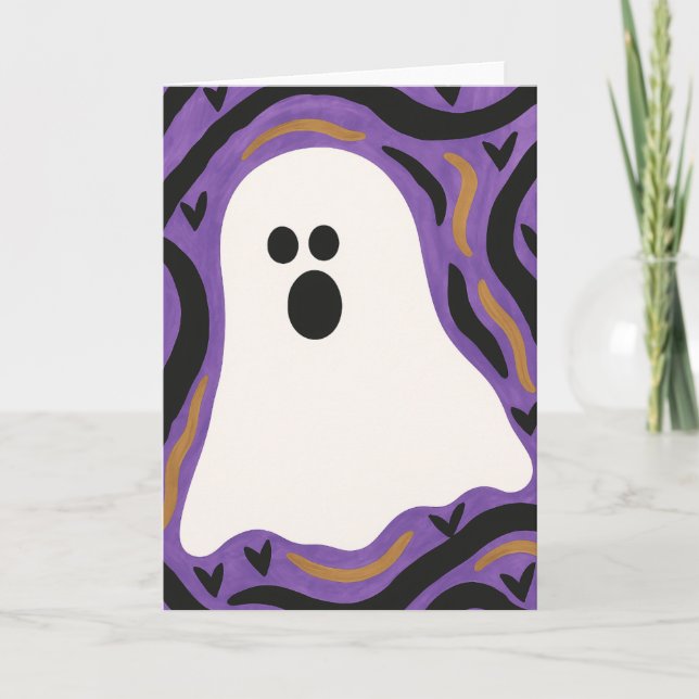 Ghost Halloween Blank Greeting   Card (Front)