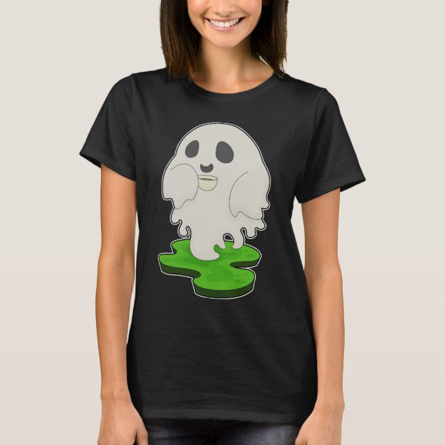 Ghost Halloween Coffee T-Shirt (Front)
