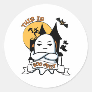 Ghost Halloween Costume Funny Boo Classic Round Sticker