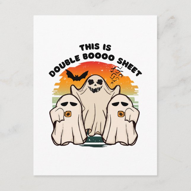 Ghost Halloween Costume Funny Boo Enclosure Card (Front)