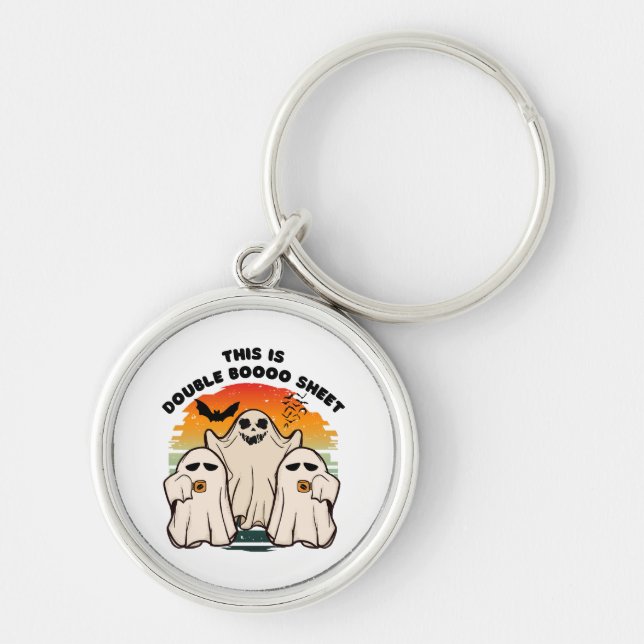 Ghost Halloween Costume Funny Boo Key Ring (Front)