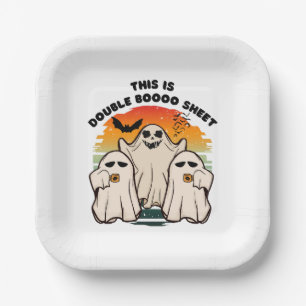 Ghost Halloween Costume Funny Boo Paper Plate