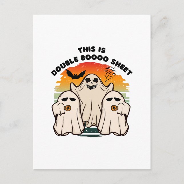 Ghost Halloween Costume Funny Boo Postcard (Front)