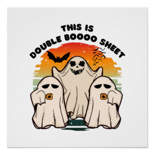 Ghost Halloween Costume Funny Boo Poster