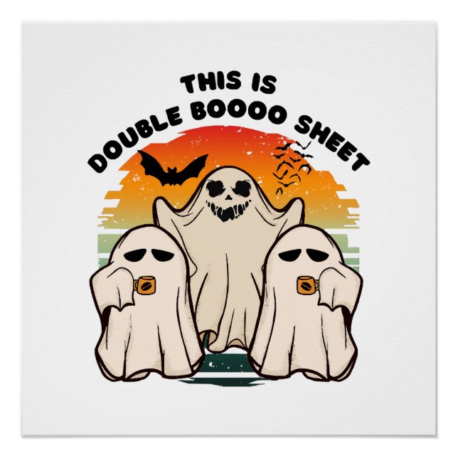 Ghost Halloween Costume Funny Boo Poster (Front)