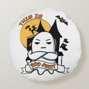 Ghost Halloween Costume Funny Boo Round Cushion