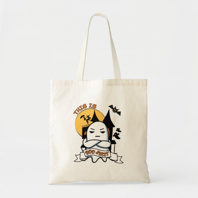 Ghost Halloween Costume Funny Boo Tote Bag (Front)