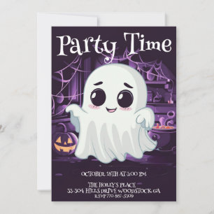 Ghost Halloween Cute Illustration Invitation